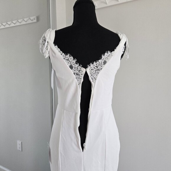 Lulus Forever Beloved White Mermaid Maxi Dress Small New With Tags Broken Zipper - Picture 11 of 17